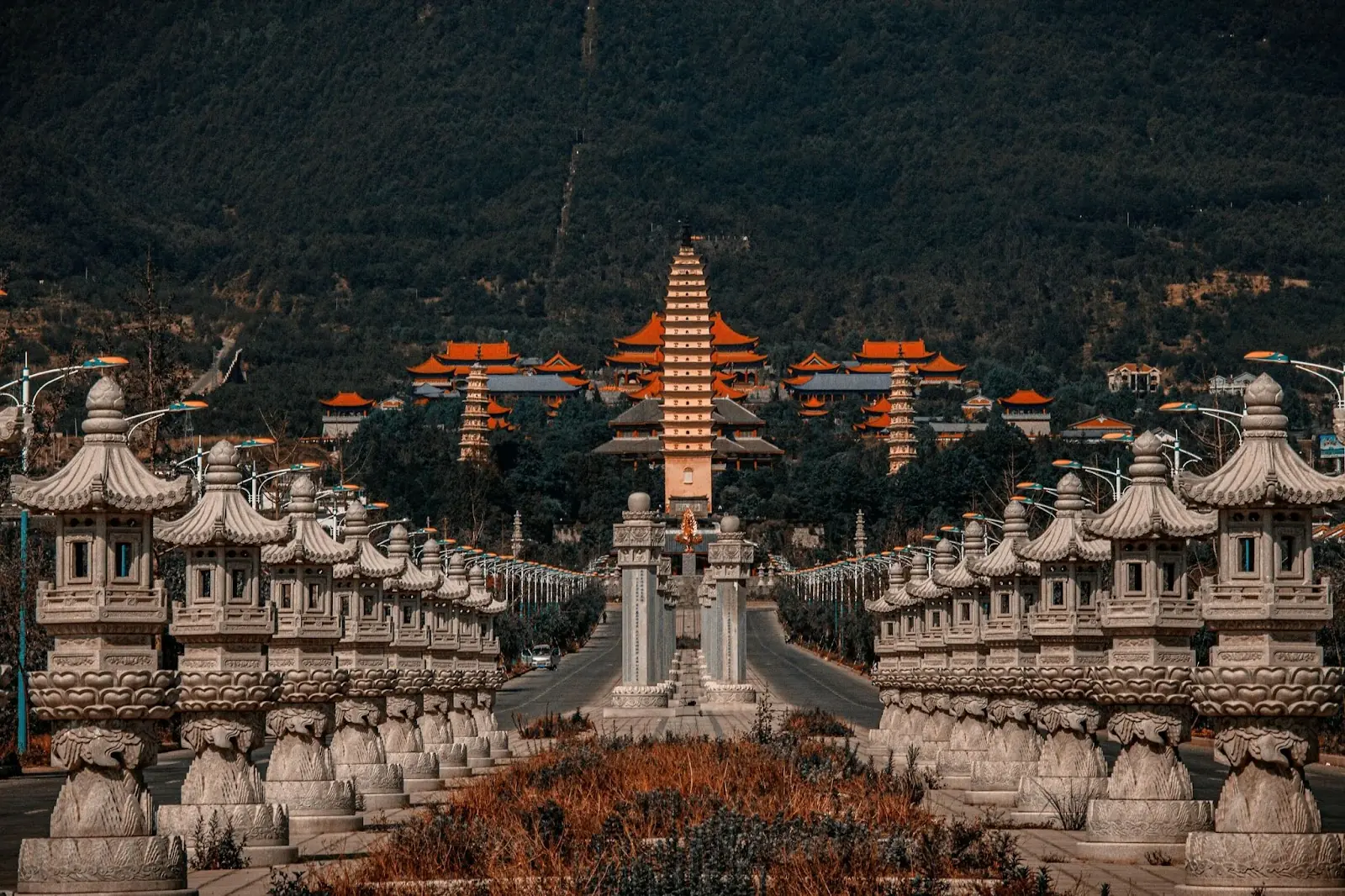 Dali, Yunnan, China-the Three Pagodas of Dali.