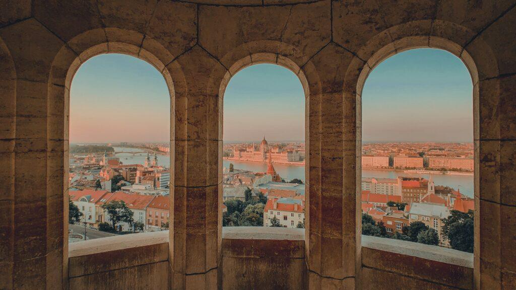 Parliament Building from Fisherman's Bastion in Budapest