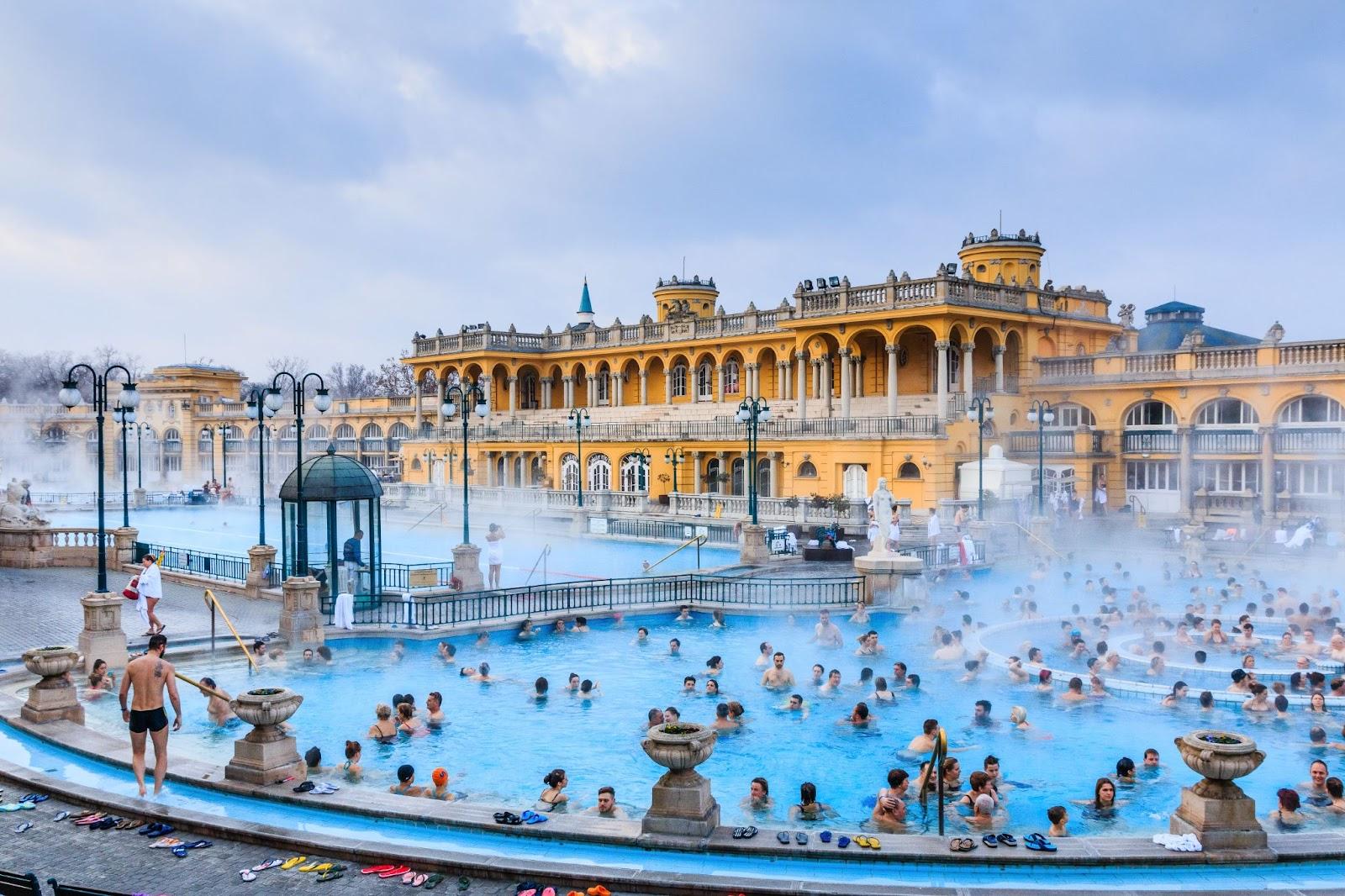 Baths in Budapest, Hungary.