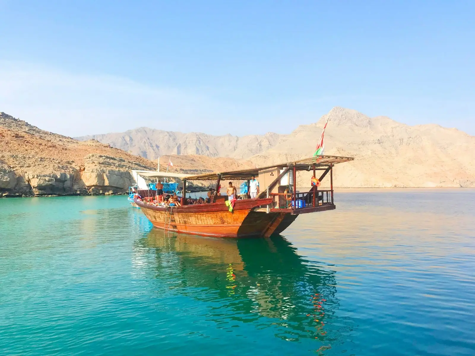 boat on the water in Khasab, Oman
