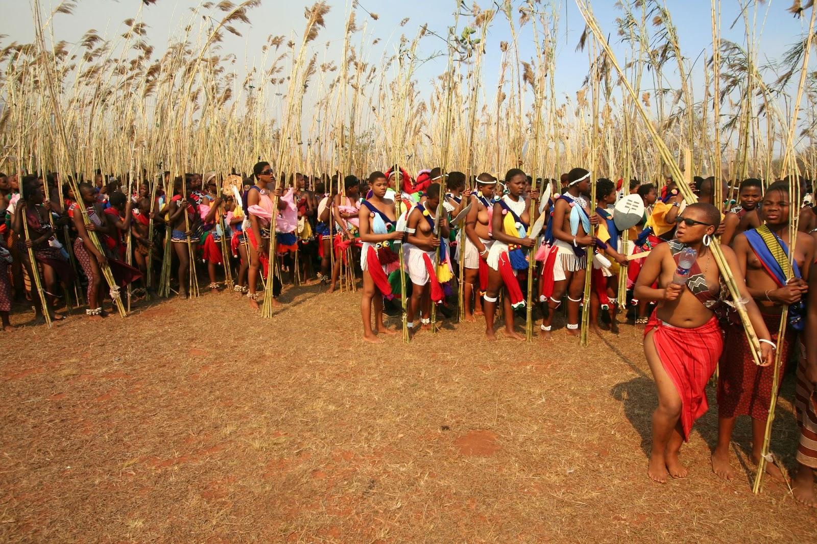 Traditional Umhlanga (Reed Dance) ceremony Eswatini