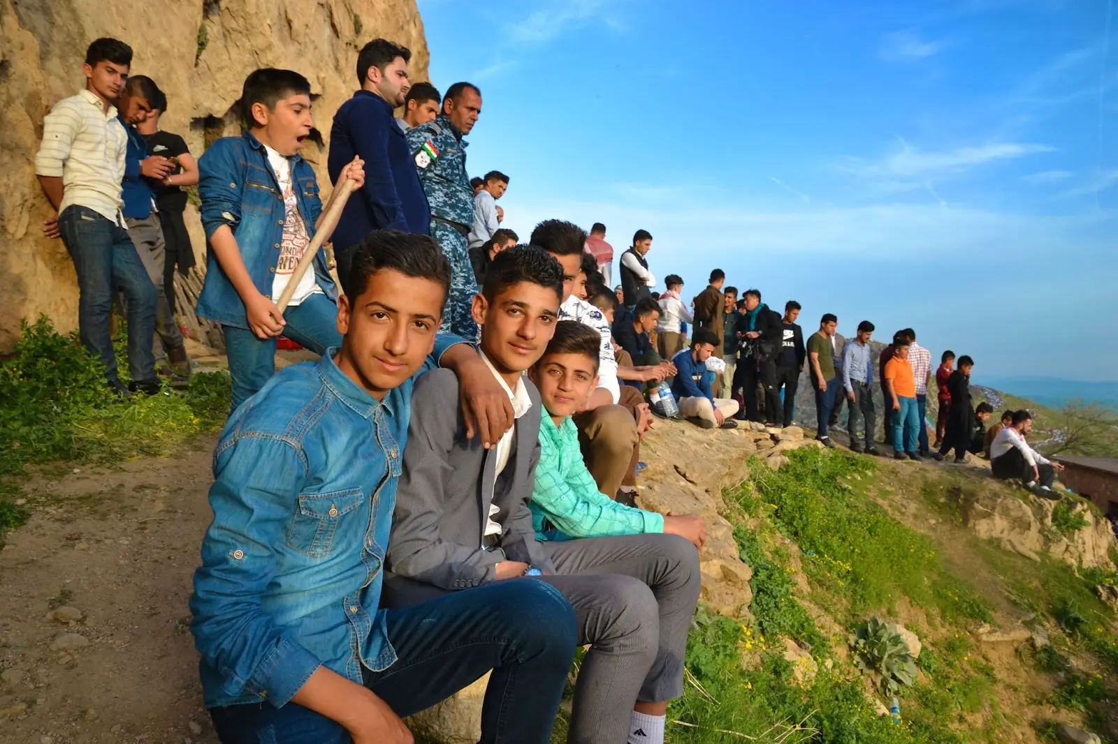 young boys are waiting for the Novruz / Nowruz celebration