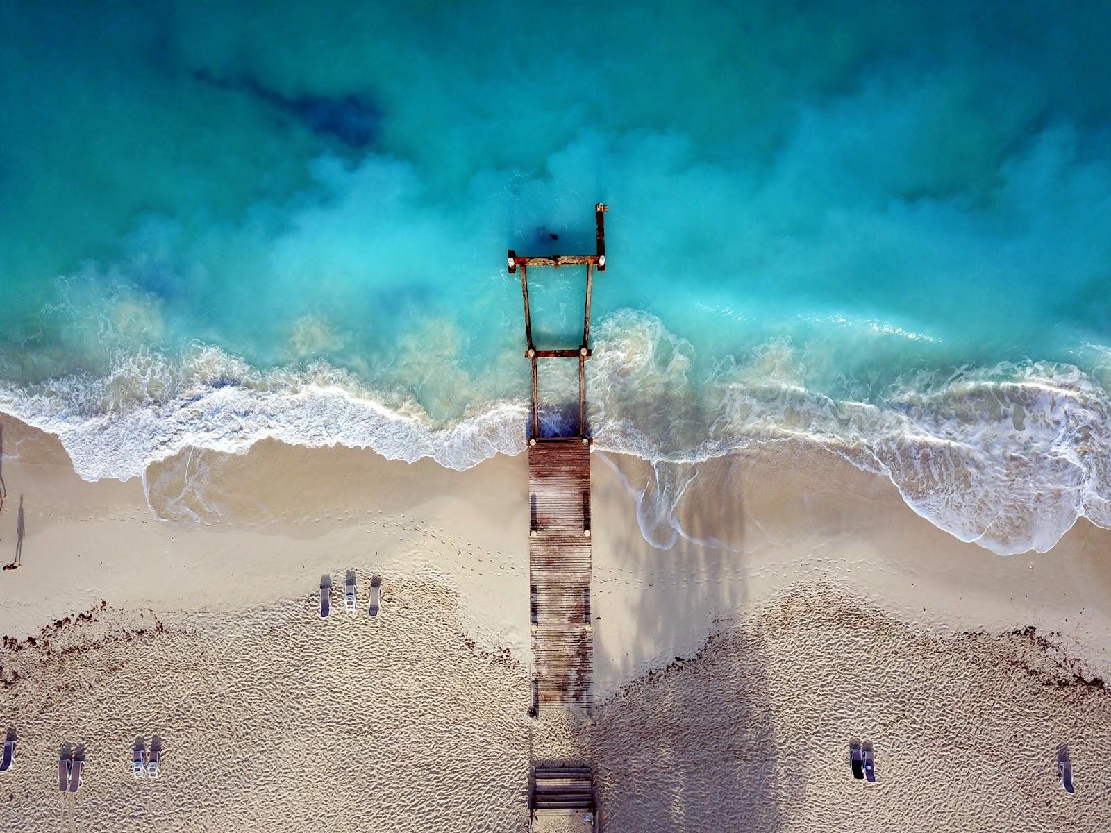 Turks Caico's Dock (Drone) taken near Club Med on Grace Bay