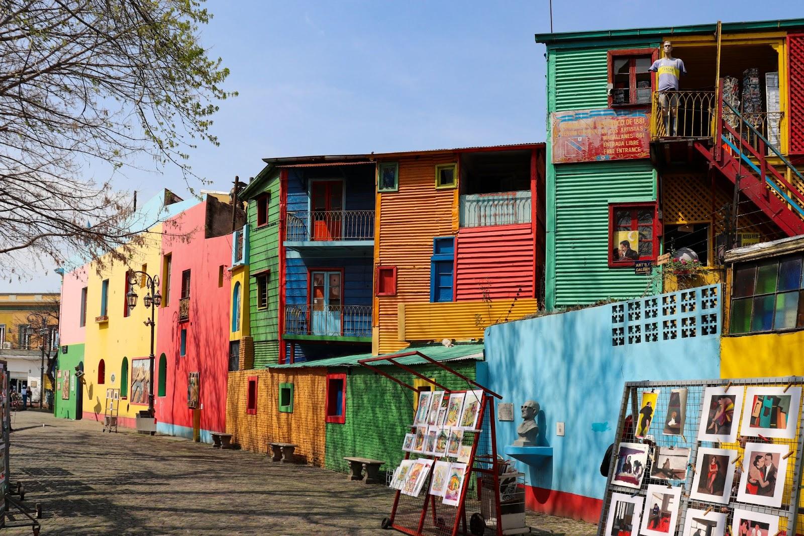 colorful houses in the Caminito passage in La Boca