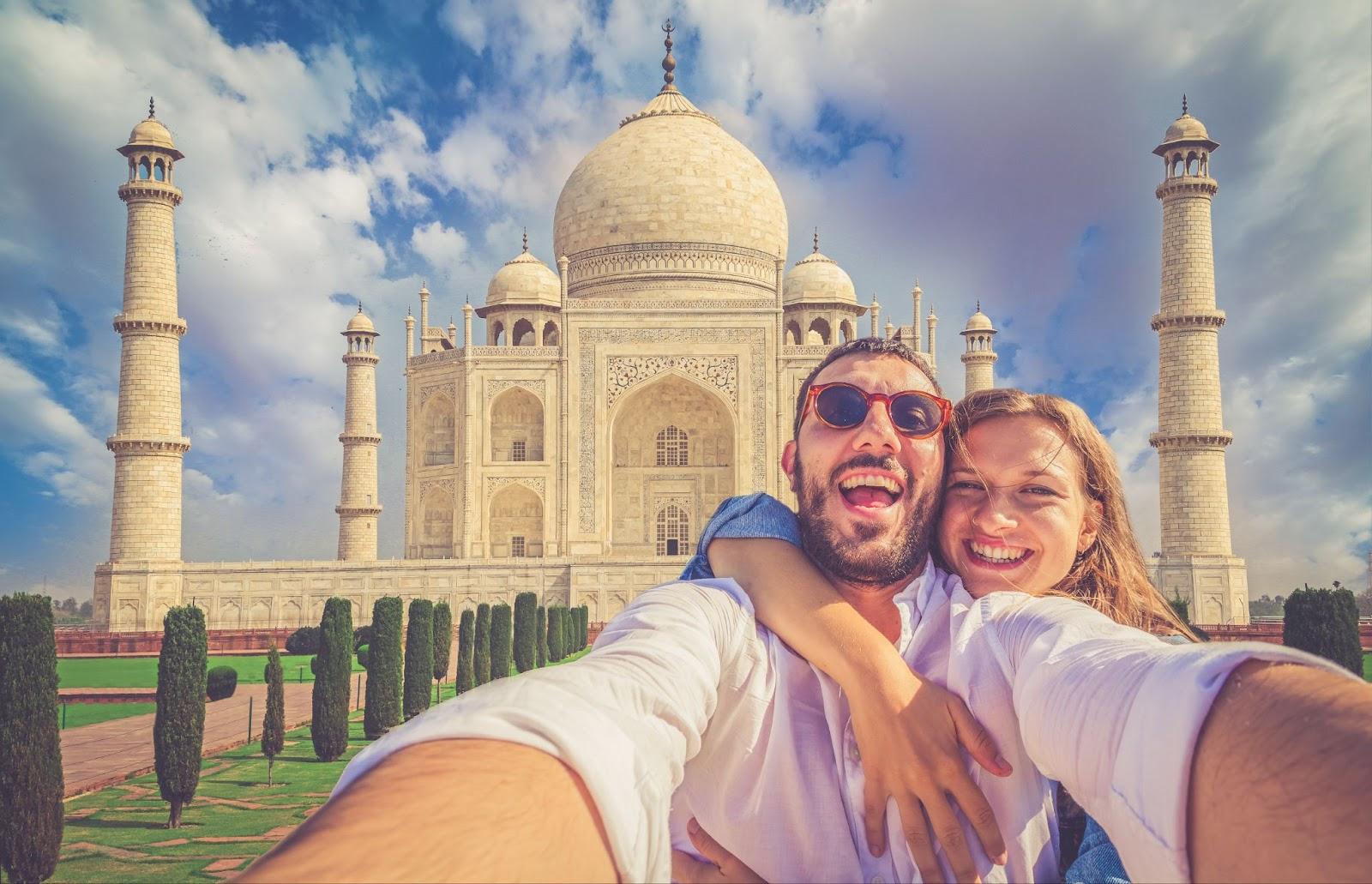 Couple taking a selfie in India