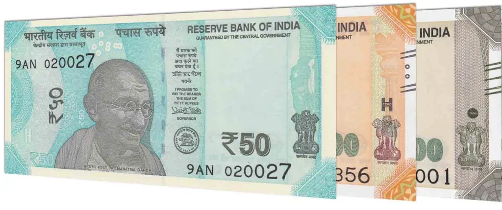 current indian banknotes
