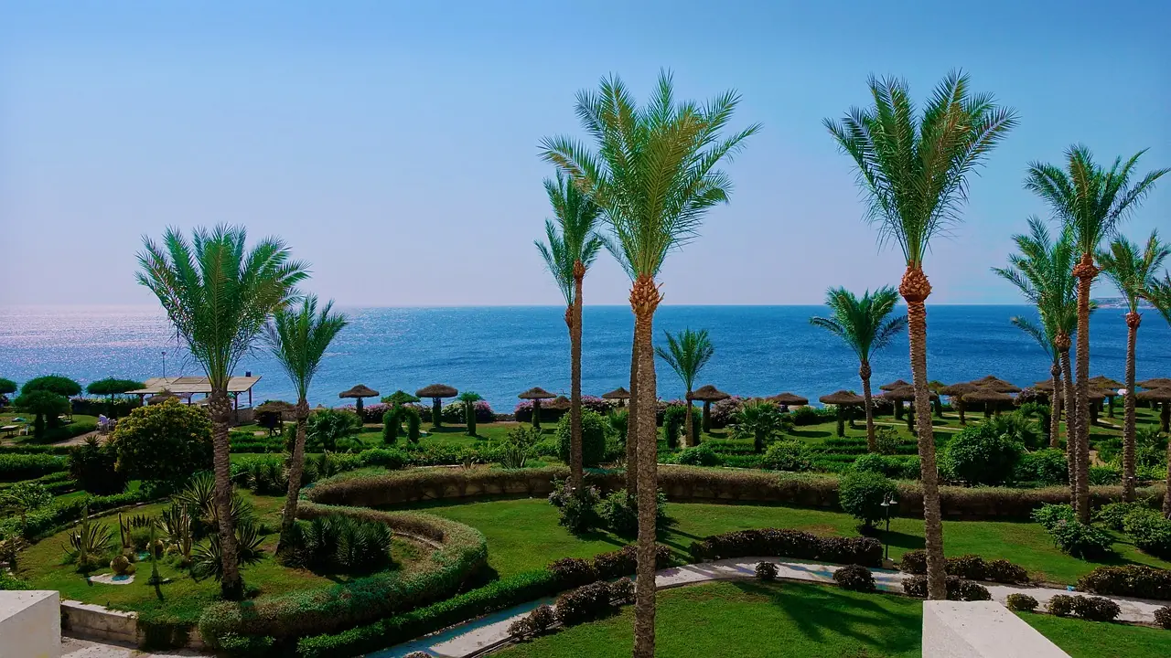One of the range of Egyptian resorts by the sea in sharm el sheikh bordering the red sea
