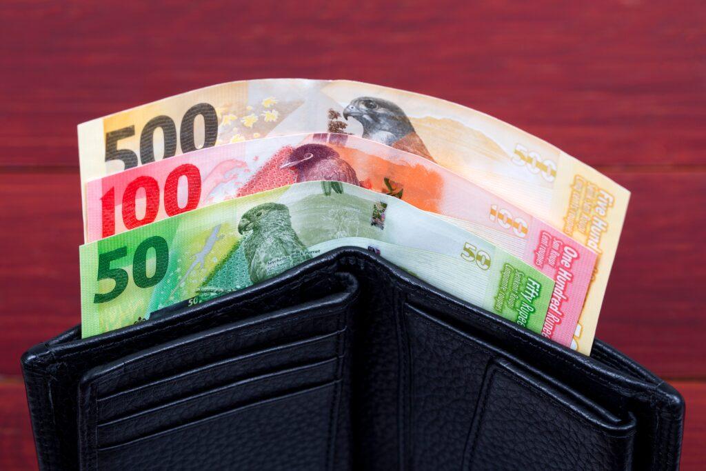 Seychelles banknotes in a wallet