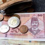 Close-up of banknotes and coins of Bosnia and Herzegovina