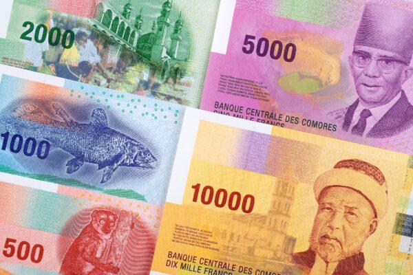 Comoros island banknotes