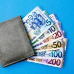 Mens wallet with all Legal tender Ghanaian Cedis money currency notes