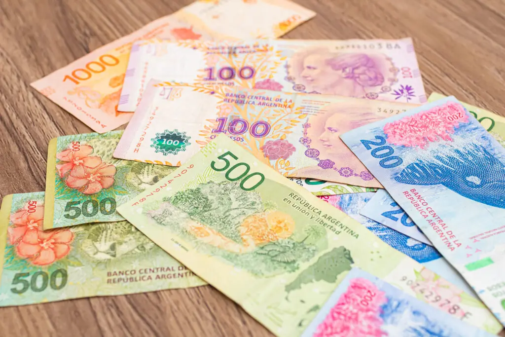 Peso banknotes on a table