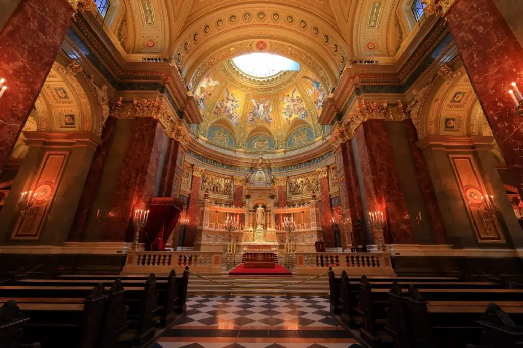 St. Stephen's Basilica, a Roman Catholic place of worship, at Szent Istvan ter, Budapest Hungary