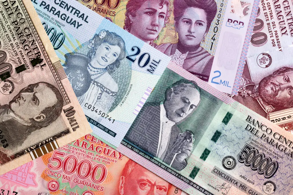 Paraguayan Guaranies on a table