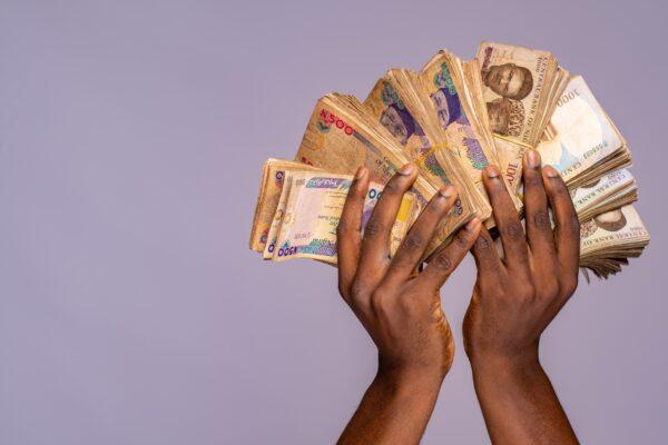 bundles of naira held by a person