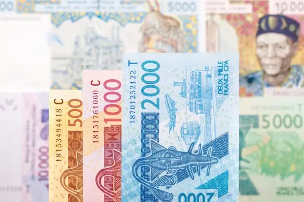 West African CFA money - franc a business background